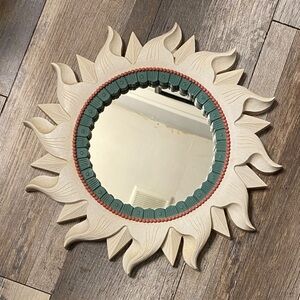 Vintage Home Interiors Cream and Green Decorative Mirror